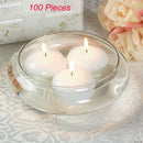 100 Pack of 6 Hour White Floating Candles - 5.8cm diameter - wedding party decoration