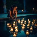 100 Pack of 8cm White Wax Floating Candles - wedding party home event decoration
