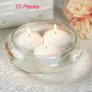 20 Pack of 4 Hour White Floating Candles - 4cm diameter - wedding party decoration