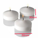 100 Pack of 6 Hour White Floating Candles - 5.8cm diameter - wedding party decoration
