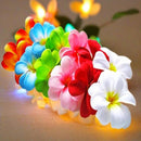 1 Set of 20 LED Tropical Bright Colous Frangipani Flower Battery String Lights Christmas Gift Home Wedding Party Decoration Outdoor Table Centrepiece