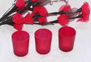 10 Pack Red Frosted Glass Votive Tealight Candle Holders Valentines Day Xmas Wedding Decor Glass Candlestick Party Decorations Bridal Baby Event