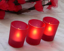 10 Pack Red Frosted Glass Votive Tealight Candle Holders Valentines Day Xmas Wedding Decor Glass Candlestick Party Decorations Bridal Baby Event