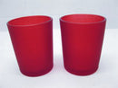 10 Pack Red Frosted Glass Votive Tealight Candle Holders Valentines Day Xmas Wedding Decor Glass Candlestick Party Decorations Bridal Baby Event