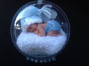 10 x Glass Bauble 10cm Diameter Round Clear with Silver Cap - table or tree centrepice personal memory theme craft gift