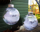 4 x Glass Bauble 6cm Diameter Round Clear with Silver Cap - table or tree centrepice personal memory theme craft gift