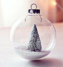 10 x Glass Bauble 8cm Diameter Round Clear with Silver Cap - table or tree centrepice personal memory theme craft gift
