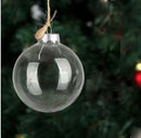 10 x Glass Bauble 8cm Diameter Round Clear with Silver Cap - table or tree centrepice personal memory theme craft gift
