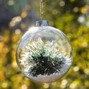 24 Bulk Buy Pack of Glass Bauble 10cm Diameter Round Clear with Silver Cap - table or tree centrepice personal memory theme craft gift