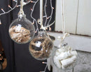 10 x Glass Bauble 8cm Diameter Round Clear with Silver Cap - table or tree centrepice personal memory theme craft gift