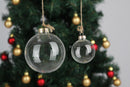 10 x Glass Bauble 10cm Diameter Round Clear with Silver Cap - table or tree centrepice personal memory theme craft gift