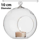 50 Lot of Hanging Clear Glass Ball Tealight Candle Holder  - 10cm Diameter / High - Wedding Globe Decoration Terrarium Succulent Plant Holder Decor