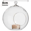 4 x Hanging Clear Glass Ball Tealight Candle Holder  - 8cm Diameter / High - Wedding Globe Decoration Terrarium Succulent Plant Holder Decor