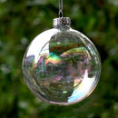 50 Wholesale Pack Glass Bauble 8cm Diameter Round Clear with Silver Cap - table or tree centrepice personal memory theme craft gift