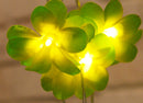 1 Set of 20 LED Green Frangipani Flower Battery String Lights Christmas Gift Home Wedding Party Decoration Outdoor Table Garland Wreath