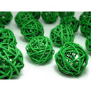 1 Set of Green 5cm Rattan Cane 20 Ball Battery Powered 3m String Lights Christmas Gift Home Wedding Party Bedroom Decoration Table Centrepiece