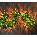 1 Set of Green 5cm Rattan Cane 50 Ball Battery Powered LONG 5m String Lights Christmas Gift Home Wedding Party Bedroom Decoration Table Centrepiece