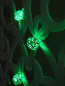 1 Set of Green 5cm Rattan Cane 50 Ball Battery Powered LONG 5m String Lights Christmas Gift Home Wedding Party Bedroom Decoration Table Centrepiece