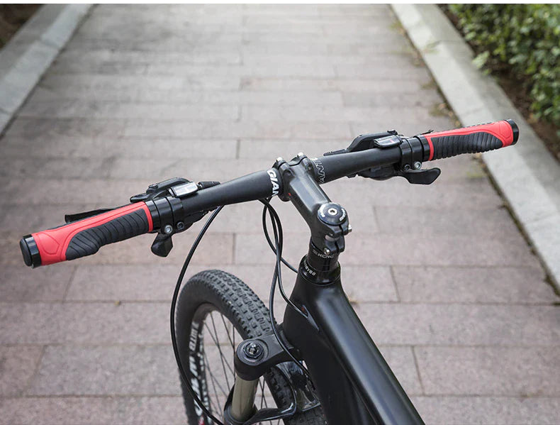 Bicycle Grips MTB Road Bike Double Lock Rubber Handlebar Grips Anti-Slip Rock Bros RED