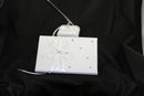 White Wedding Guest Book Register with Silver Pen Matching Stand Set 36 Lined Pages - White Ribbon and Diamante Bow Cover
