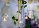 4 x Hanging Clear Glass Ball Tealight Candle Holder  - 8cm Diameter / High - Wedding Globe Decoration Terrarium Succulent Plant Holder Decor
