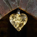 20 Pack Iridescent Glass Heart Ornaments Fillable Baubles for Christmas Party Wedding DIY Craft Decorations
