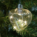 10 Pack Iridescent Glass Heart Ornaments Fillable Baubles for Christmas Party Wedding DIY Craft Decorations