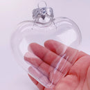 5 Pack Iridescent Glass Heart Ornaments Fillable Baubles for Christmas Party Wedding DIY Craft Decorations