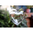 10 Pack Iridescent Glass Heart Ornaments Fillable Baubles for Christmas Party Wedding DIY Craft Decorations