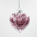 50 Wholesale Pack Iridescent Glass Heart Ornaments Fillable Baubles for Christmas Party Wedding DIY Craft Decorations
