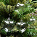 5 Pack Iridescent Glass Heart Ornaments Fillable Baubles for Christmas Party Wedding DIY Craft Decorations