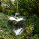 5 Pack Iridescent Glass Heart Ornaments Fillable Baubles for Christmas Party Wedding DIY Craft Decorations