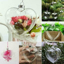 10 Pack Iridescent Glass Heart Ornaments Fillable Baubles for Christmas Party Wedding DIY Craft Decorations