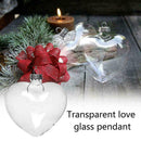 10 Pack Iridescent Glass Heart Ornaments Fillable Baubles for Christmas Party Wedding DIY Craft Decorations