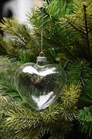50 Wholesale Pack Iridescent Glass Heart Ornaments Fillable Baubles for Christmas Party Wedding DIY Craft Decorations