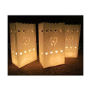 20 Pack White Heart in a Heart Luminary Paper Candle Tea Light Lantern Bags Wedding Garden Anniversary Birthday Night Decorations Evening Party