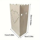 20 Pack White Heart Luminary Paper Candle Tea Light Lantern Bags Garden Wedding Anniversary Birthday Night Decorations Evening Party