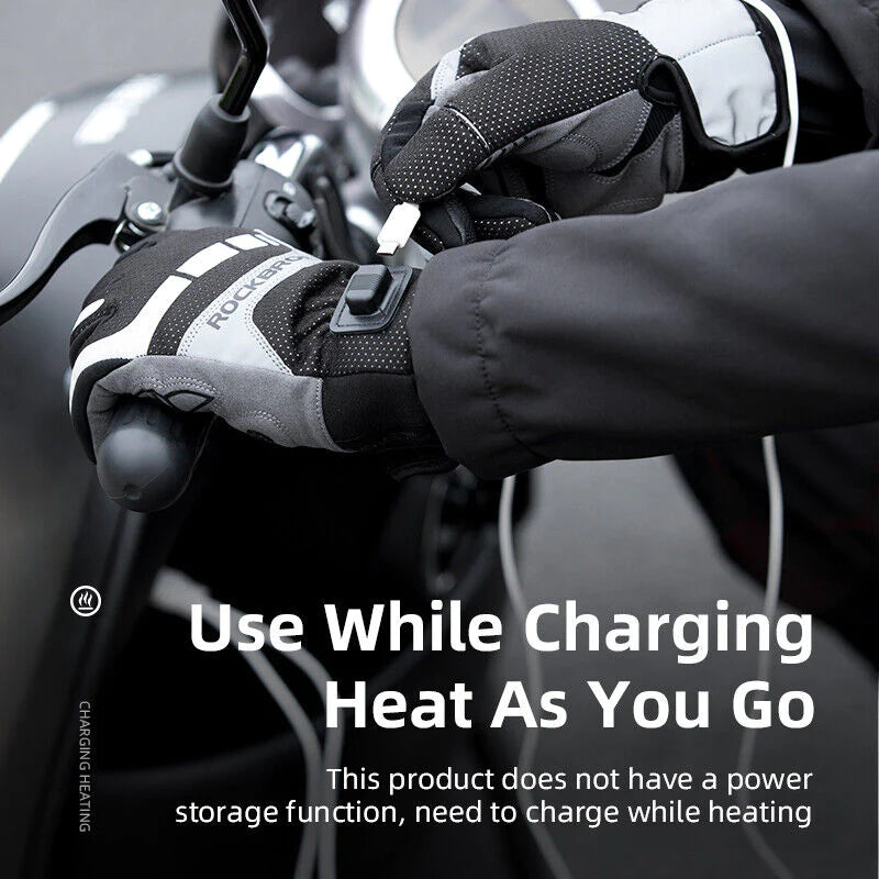 MTB Heated Gloves for Mountain Road Bike Breathable Winter Autumn Cycl