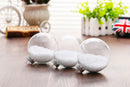 10 x Glass Bauble 8cm Diameter Round Clear with Silver Cap - table or tree centrepice personal memory theme craft gift