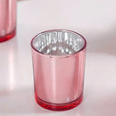 20 Pack Rose Gold Pink Votive Tealight Candle Holders Valentines Day Mercury  Wedding Decor Glass Candlestick Party Decorations