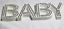 White Baby Nursery 30cm Sign Plaque Plate with Diamantes Newborn Gift Homeware Bedroom Decoration Wall Art
