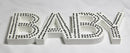 White Baby Nursery 30cm Sign Plaque Plate with Diamantes Newborn Gift Homeware Bedroom Decoration Wall Art