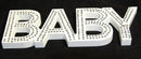 White Baby Nursery 30cm Sign Plaque Plate with Diamantes Newborn Gift Homeware Bedroom Decoration Wall Art