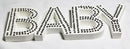 White Baby Nursery 30cm Sign Plaque Plate with Diamantes Newborn Gift Homeware Bedroom Decoration Wall Art