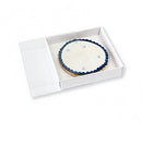 100 Pack of 8cm Square Wedding Invitation Coaster Favor Function product Presentation Cookie Biscuit Gift Box - 2cm deep - White Card Clear PVC Lid