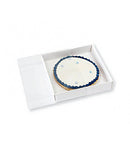 100 Pack of 10cm Square Invitation Coaster Favor Function product Presentation Cookie Biscuit Patisserie Gift Box - 4cm deep White Card Clear PVC Lid