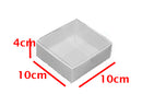 10 Pack of 10cm Square Invitation Coaster Favor Function product Presentation Cookie Biscuit Patisserie Gift Box - 4cm deep - White Card Clear PVC Lid