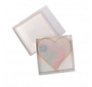 100 Pack of 10cm Square Invitation Coaster Favor Function product Presentation Cookie Biscuit Patisserie Gift Box - 2cm deep White Card Clear PVC Lid