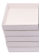 100 Pack of 10cm Square Invitation Coaster Favor Function product Presentation Cookie Biscuit Patisserie Gift Box - 2cm deep White Card Clear PVC Lid