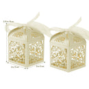 100 Piece Pack - Ivory Dove Bird Heart Wedding Engagement Bomboniere Favor Lolly Gift Card Box